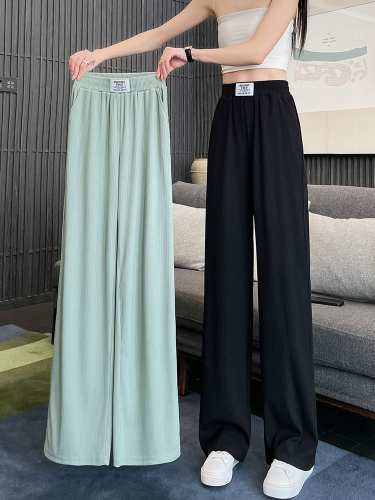 5 colors and 5 sizes narrow wide leg pants for women 2024 new high waist drape pants loose straight casual pants for women summer