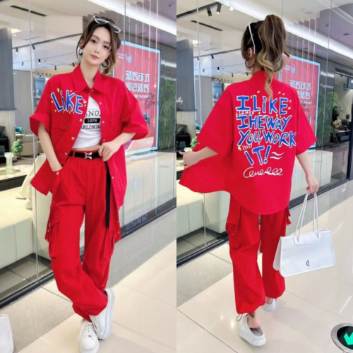 American overalls for women 2024 summer thin high-waisted loose straight slim hip-hop style casual sports pants