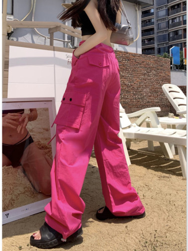 Real shot of overalls, summer loose wide-leg pants, sweet and cool high-waisted leggings, casual pants