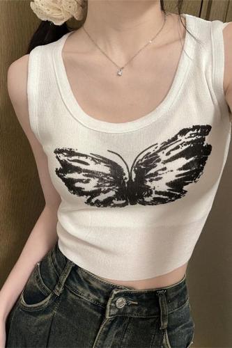 Real shots of hot girls, unique and unique little vests, women's summer black sexy little ones wearing sleeveless tops