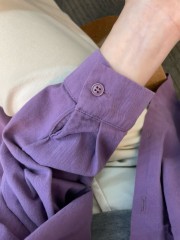 High-quality pure cotton ribbed, white-topping college style Korean version, personalized lazy loose versatile long-sleeve shirt