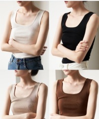 SHALLOW STREAMS 舒適柔軟萊賽爾通勤百搭修身無袖背心女純色上衣