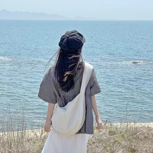 日系复古格子短袖衬衫女夏季设计感小众衬衣韩版宽松娃娃衫上衣