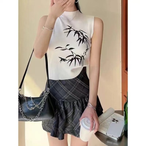 National style knitted camisole women's summer new hot girl design niche chic new Chinese style outer sleeveless top