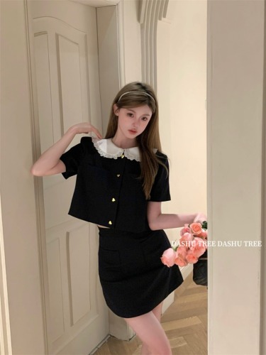 Actual shot of Xiangxiang Qianjin Korean drama Xiaoxiang style suit high-end atmosphere summer breathable small suit