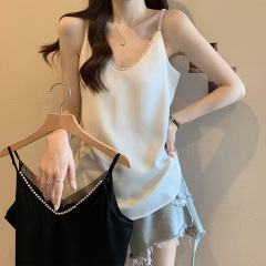 實拍大碼女裝夏季新款V領吊帶背心薄款氣質設計感顯瘦百搭上衣