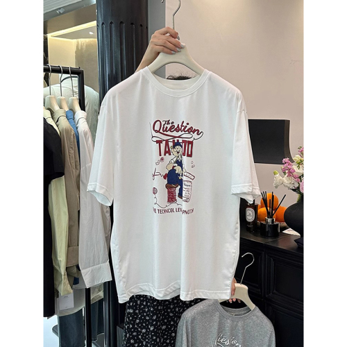 5066# Official Photo South Korea Dongdaemun New Fun Printed Loose Cotton Short Sleeve T-Shirt for Women Summer