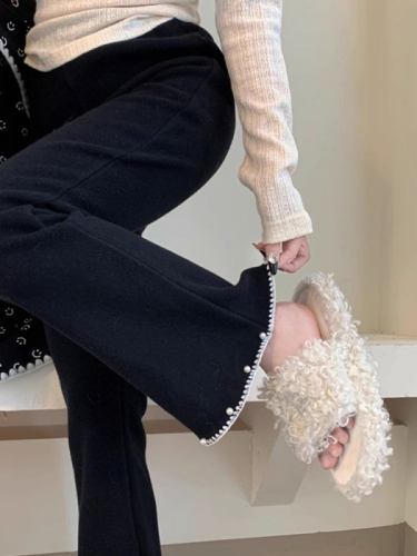 Wide-leg micro-panties, high-waisted, loose-fitting, slimming, plus-size, petite, high-waisted, western pants, sport pants.