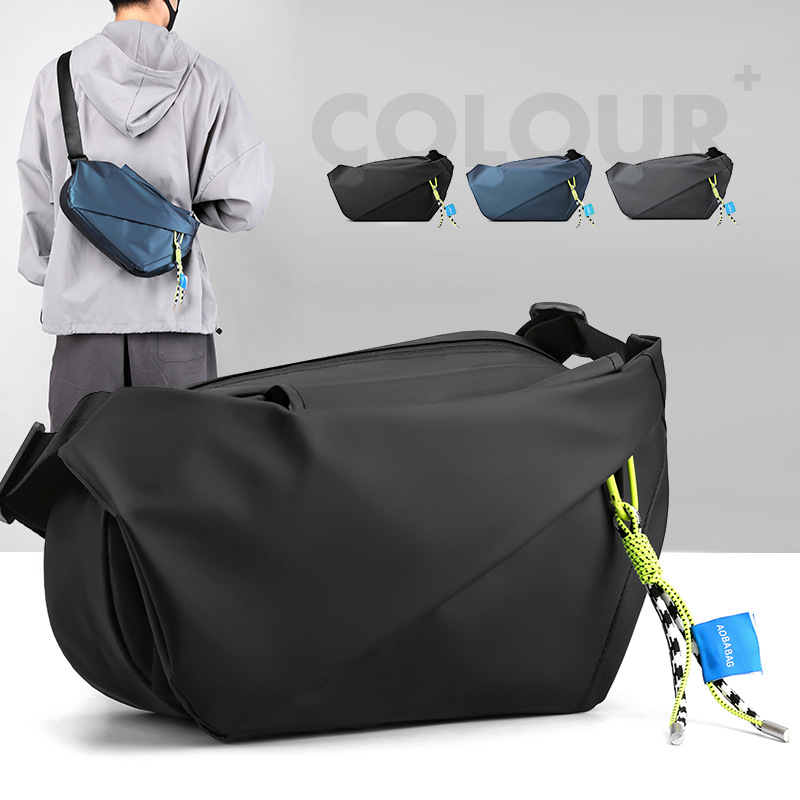 Cross-border new trendy men's crossbody bag, multifunctional commuter bag, fashionable shoulder bag, outdoor sports backpack, chest bag