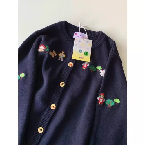 Japanese Retro Cute Cartoon Embroidered Soft and Creamy Milk Series Women's Loose Lazy Gentle Style Knit Cardigan Outerwear