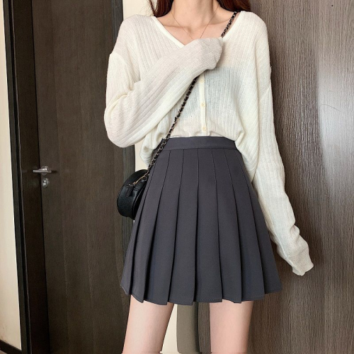 Extra length + safety pants + zipper + button pleated skirt JK uniform skirt skirt spring and summer short skirt autumn and winter