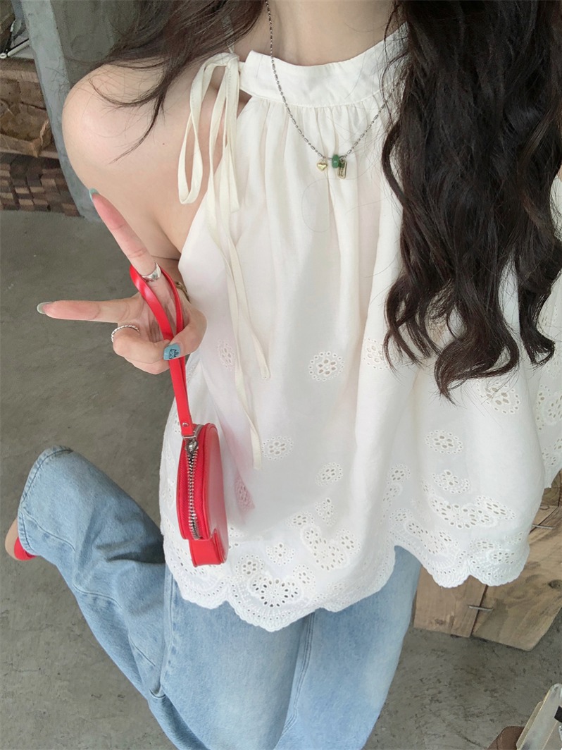 Photographed #PureDesireBeltStrapOff-the-ShoulderNecklessArmlessTop Women's Summer New LooseFittingSlimmingCamisole