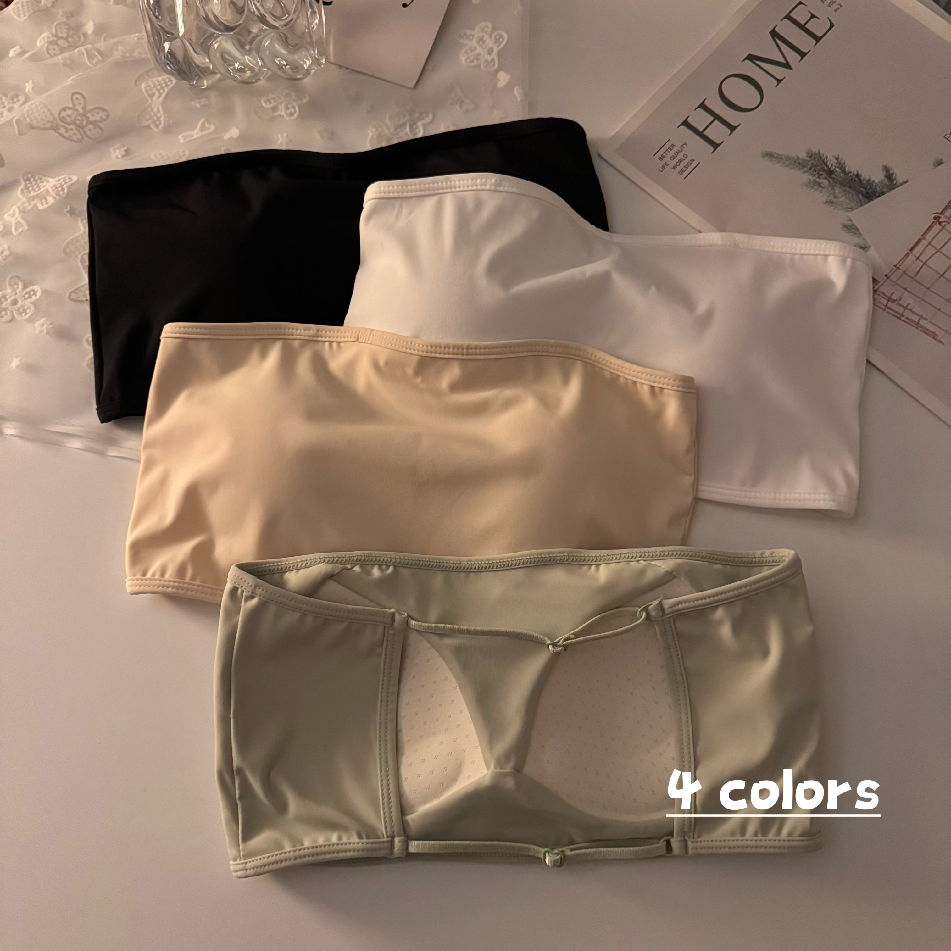 Real shot of spring and summer ice silk inner wear sexy camisole for women with slim and beautiful back, tube top outer wear for women with wrapped breasts