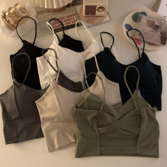 Real shot ~ Ice Silk Beautiful Back Camisole Wrapped Breast Tube Top Versatile Sleeveless Bottoming Women’s Underwear