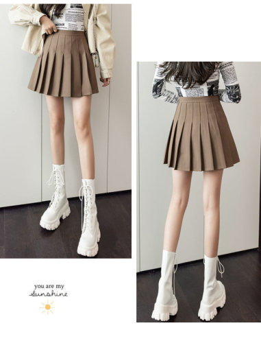 Extra length + safety pants + zipper + button pleated skirt JK uniform skirt skirt spring and summer short skirt autumn and winter