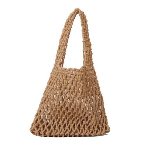 New fashion simple woven bag women's niche trend handbag 2024 summer large capacity tote bag women's bag