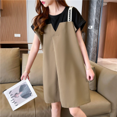 實拍15棉85滌 2024夏季寬鬆大碼中長款上衣女