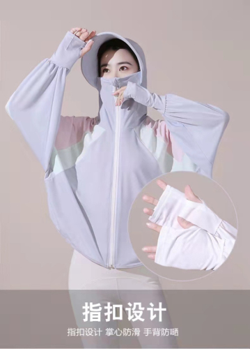 韩版 防晒衣女夏季防紫外线透气电动车防晒衫冰丝斗篷连帽罩衫