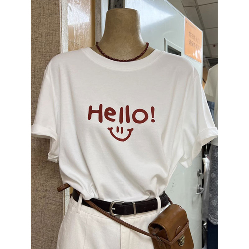 韩国东大门新款字母印花宽松纯棉短袖T恤女夏