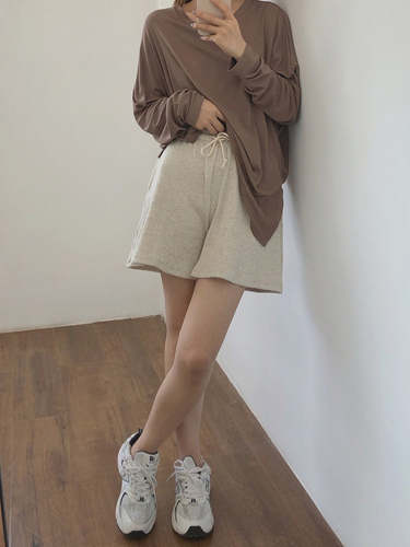 Official photo of women's wide-leg pants, summer casual sports pants, loose slimming outer wear, mid-length pants and shorts
