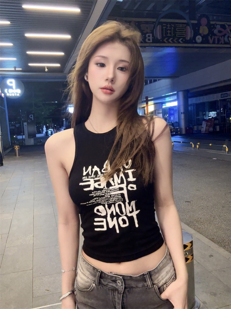Shot Sweet and Spicy Sleeveless Bralette for Girls Summer Dopamine Girl Base Layer Outerwear Small Top