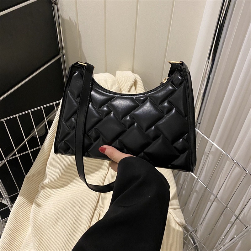 Pure Color Simple Elegance Shoulder Bag for Women 2024 Spring Summer Korean Style Trendy Underarm Bag Fashion Small Square Bag for Women