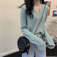 Photographed Korean version versatile loose sun protection sweater retro knit jacket women's top