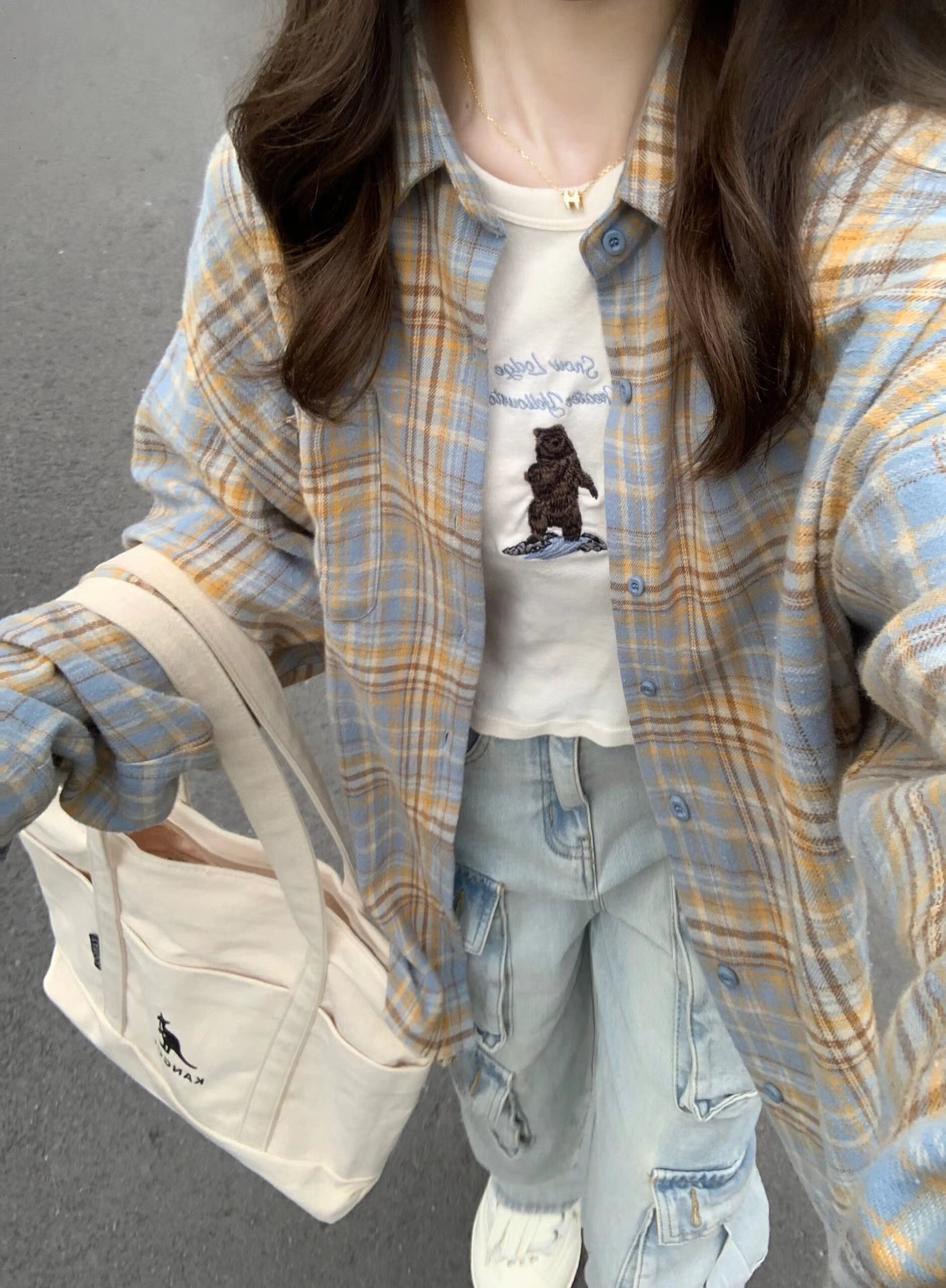 Women's Grid Shirt Top with Design Sense and High Style, 2024 Summer New Arrival Korean Retro Sun Protection Blouse Jacket Top