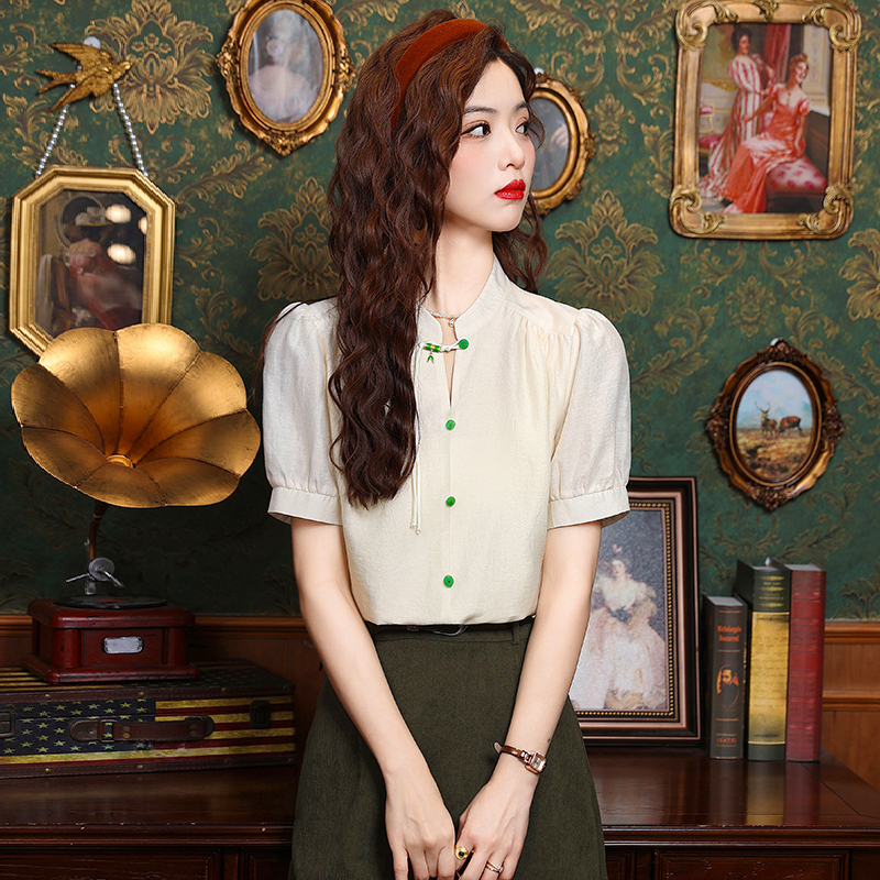 Real shot of new Chinese style suit 2024 spring and summer new national style shirt women's shirt horse face skirt with top inner wear