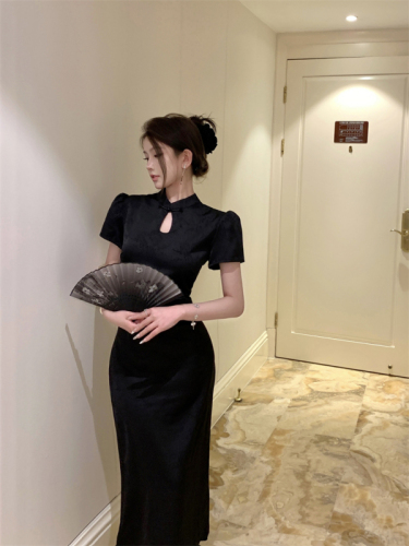 实拍新中式改良旗袍裙高端气质小个子少女中国风收腰连衣裙子