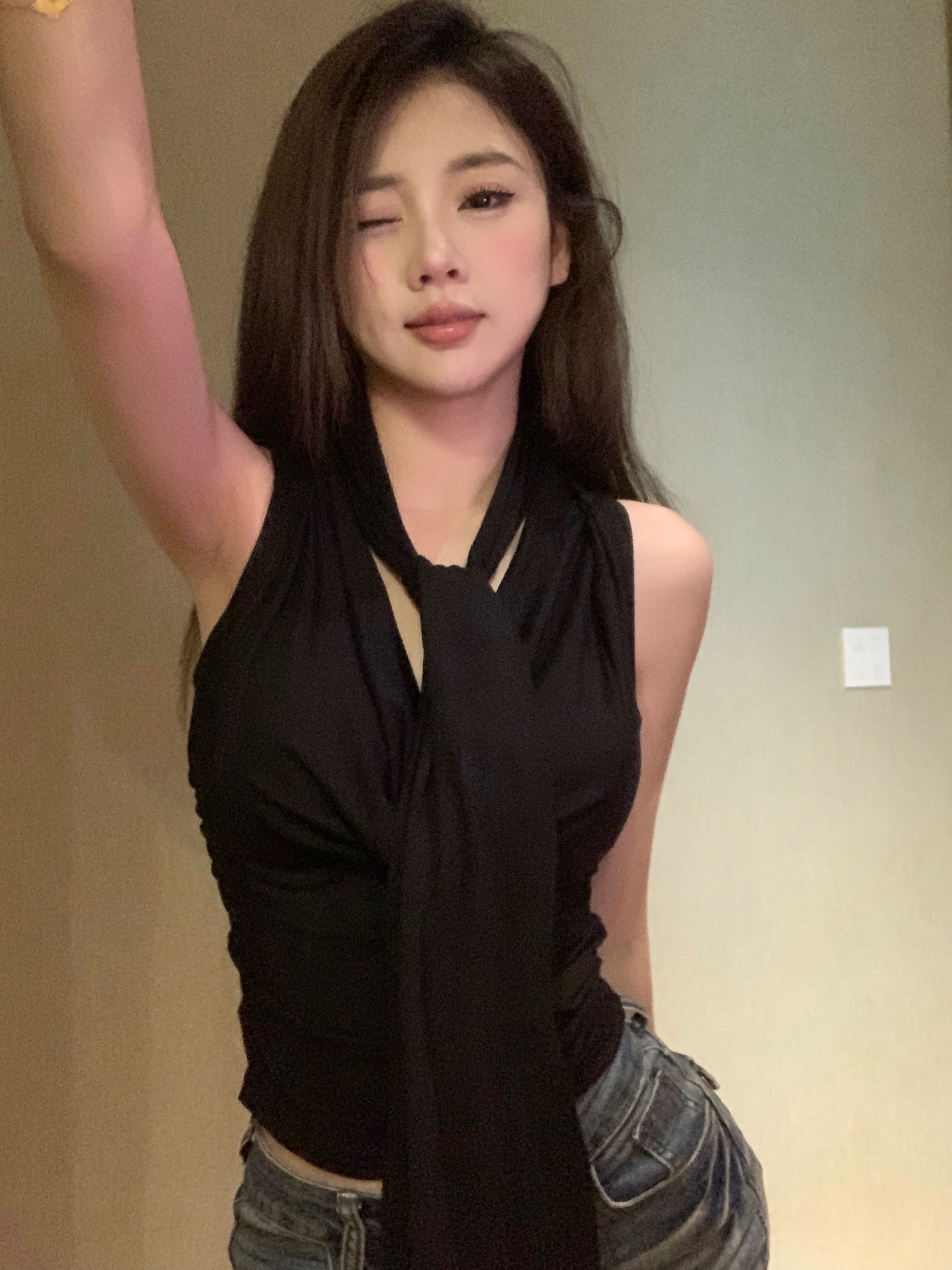 背心女2024新款夏上衣無袖外穿黑色t恤顯瘦短款體恤修身性感