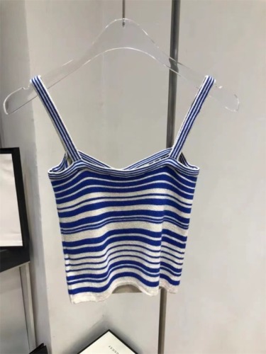 2024 Korean GLYP spring and summer~Korean striped knitted camisole for women, slimming and versatile