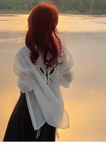 蝴蝶结镂空防晒衣女夏季2024新款外搭开衫白色雪纺衬衫外套轻薄款