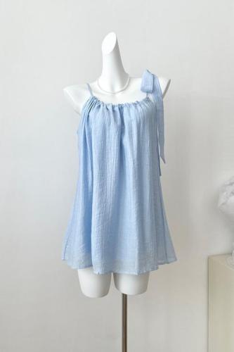 Baishui Girl Guaiguai Milk Blue ~ Strap Bow Suspender 4/11 20:00 New products 10% off for a limited time