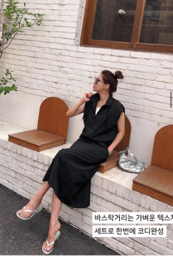 韩国东大门夏款气质短外套+半身裙女时尚两件套