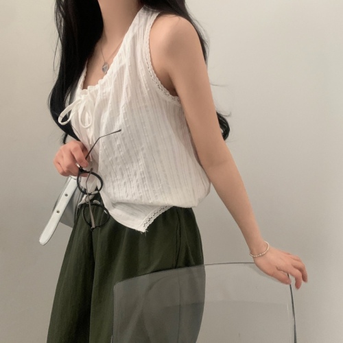 Korean chic summer temperament lace splicing camisole