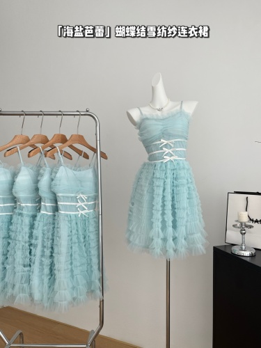 Miss Weiss Sea Salt Ballet Collection Heavy Industry Bow Princess Dress Chiffon Waist Dress