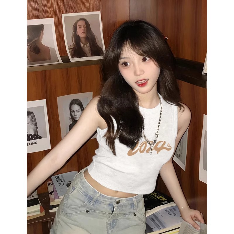 復古辣妹風修身背心女夏季高級感短款內搭無袖T恤
