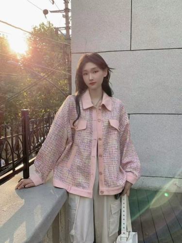 Xiaoxiang style spliced ​​long-sleeved jacket, fashionable and western design top