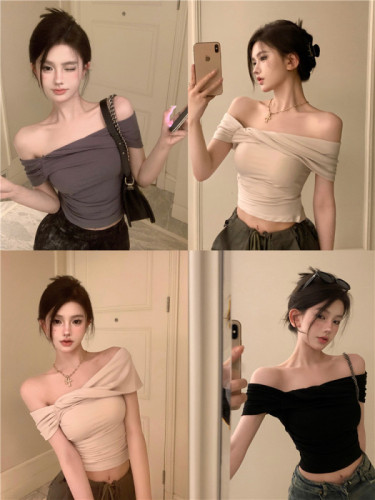 Actual shot and real price  new pure lust hottie one-shoulder twisted chic off-shoulder top