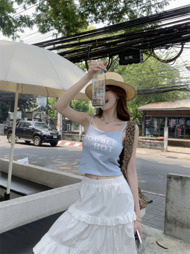 Actual shot~Spring and summer new style~Sweet and spicy style letter printed camisole women's niche outer wear inner top