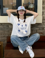 Photographed~ Original Summer Print Loose and Slim Fit Lazy Versatile T-shirt