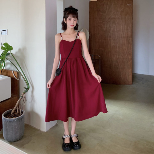 实拍~2024新款韩版吊带裙连衣裙复古小众设计法式高级感裙子