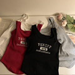 Actual shot and real price. Embroidered letters inside and camisole vest for women. Slim-fitting and beautiful back tube top for outer wear and chest wrapping.