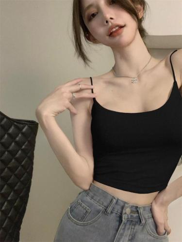 Actual shot, real price, high quality/double-layer camisole, sexy hottie wearing short top when going out on the street in summer