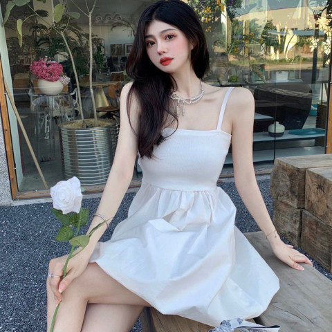 2024 Sweet Milk Love Forest System Skirt French Gentle Style High-end Elegance Fairy Summer Light Luxury Tank Top Dress