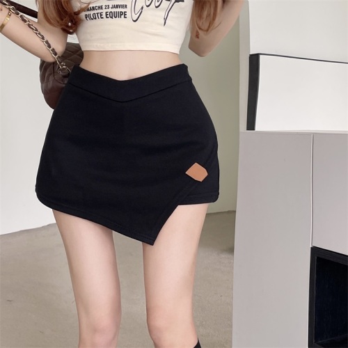 Real shot, real price, high waist, V-waist, irregular slimming skirt, hip-covering mini skirt