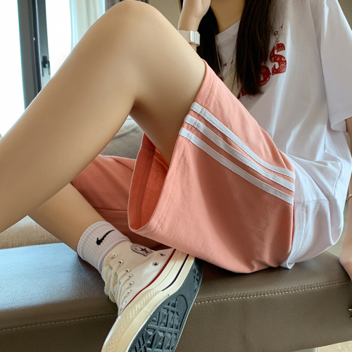 Real shot sports shorts for women summer ins trendy bf style casual students high waist mid-pants running loose five-point pants