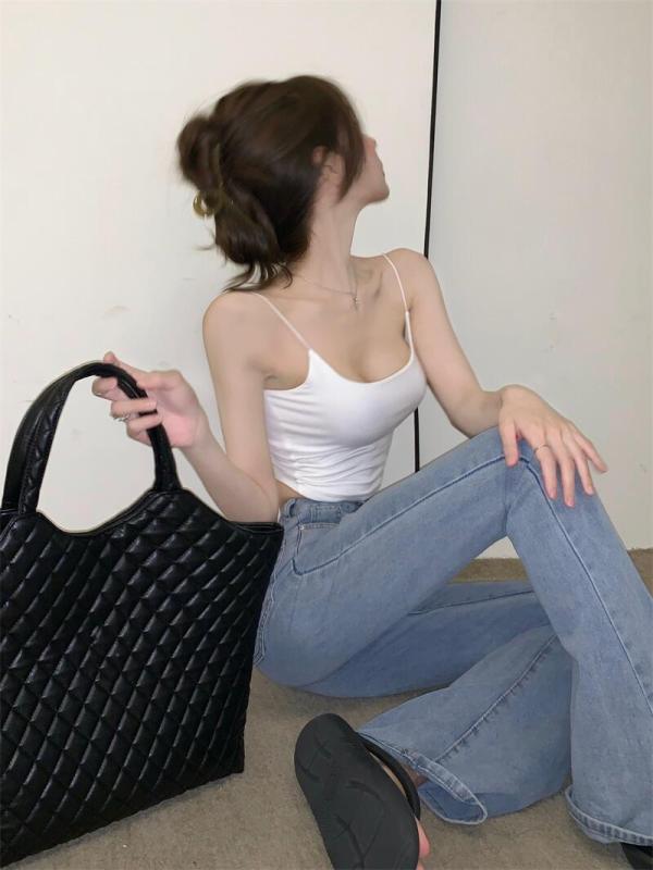 Actual shot, real price, high quality/double-layer camisole, sexy hottie wearing short top when going out on the street in summer