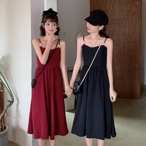 实拍~2024新款韩版吊带裙连衣裙复古小众设计法式高级感裙子